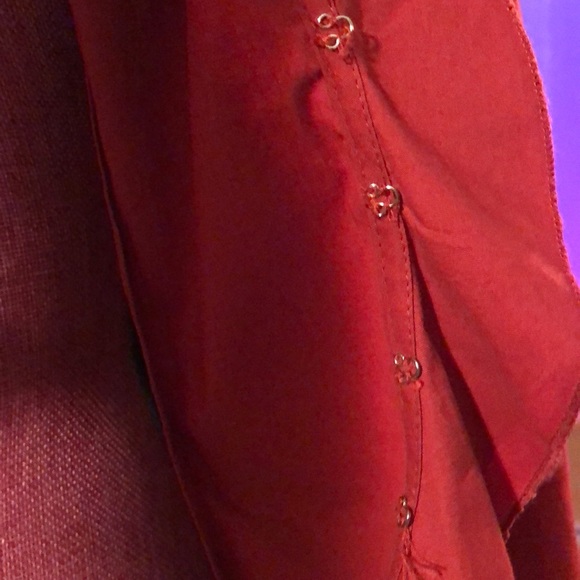 Rust Ruffle Blouse-Petite - Picture 4 of 8